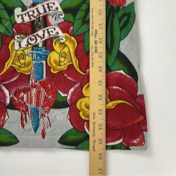 Christian Audigier grey top women’s size medium - Picture 6 of 8